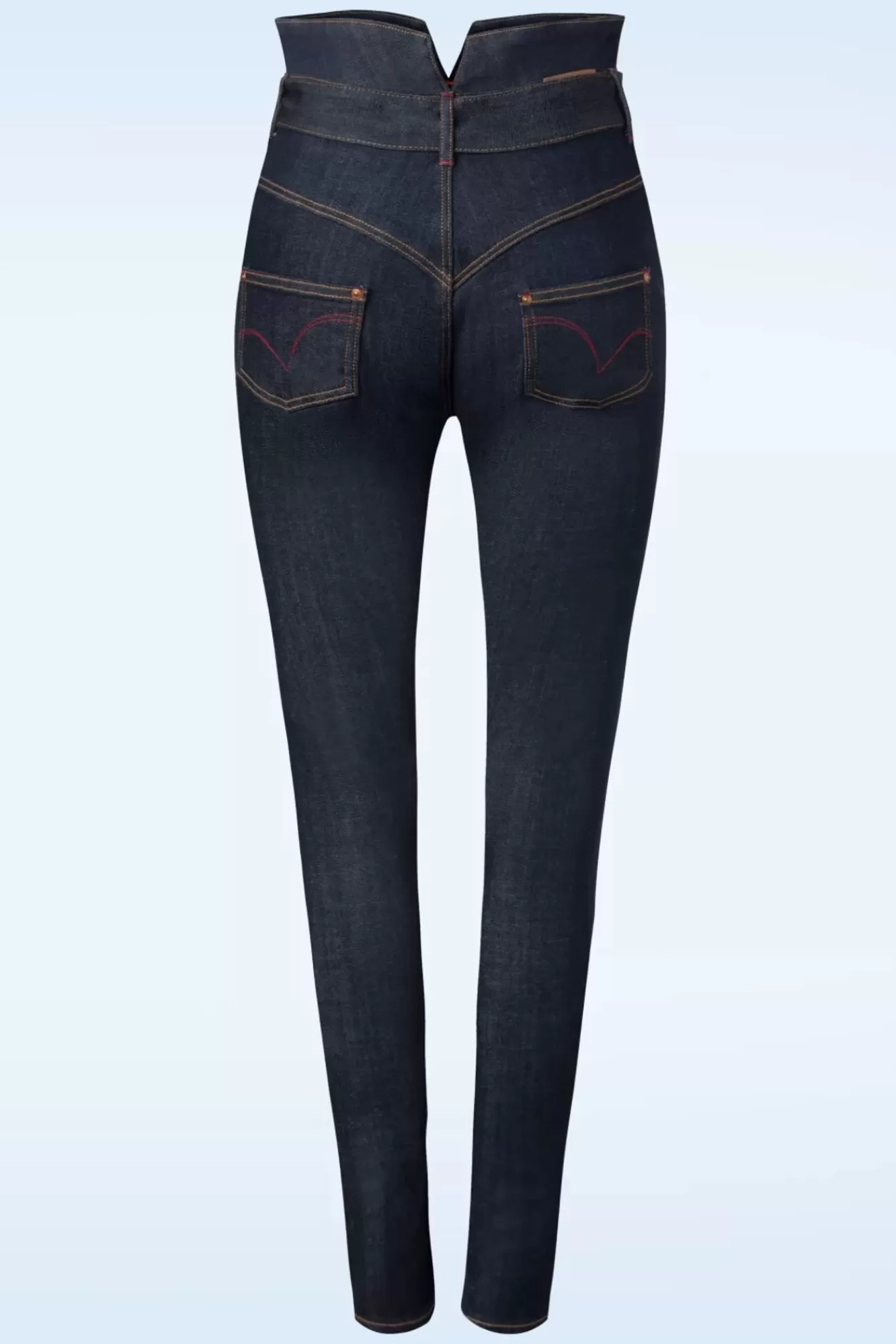 Rock-a-Booty Babe Skinny Jeans Met Hoge Taille In Donkerblauw | Vrouwen Broeken
