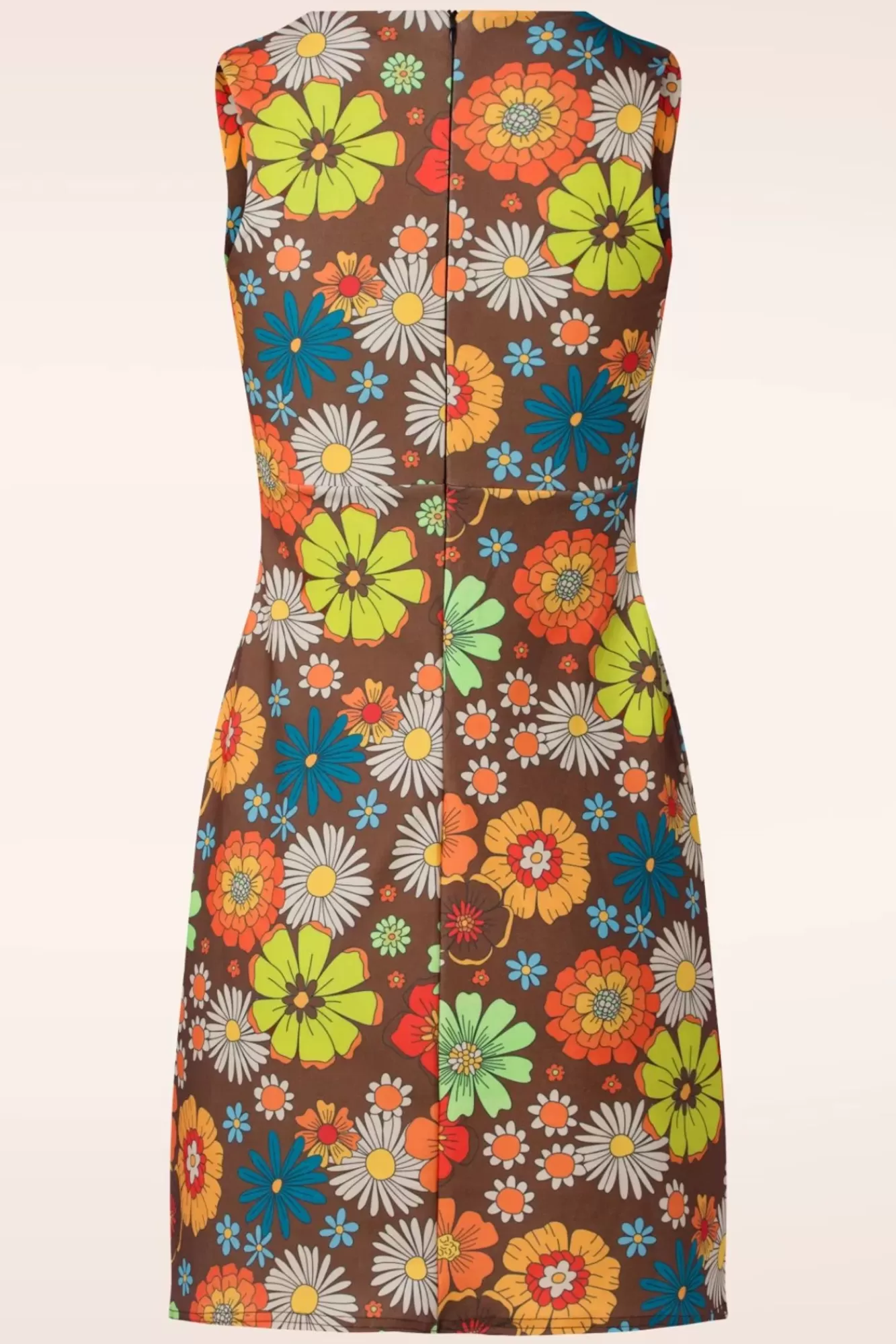 Vintage Chic for Topvintage Betty Bloemen Jurk In Bruin | Vrouwen Plus Size Jurken