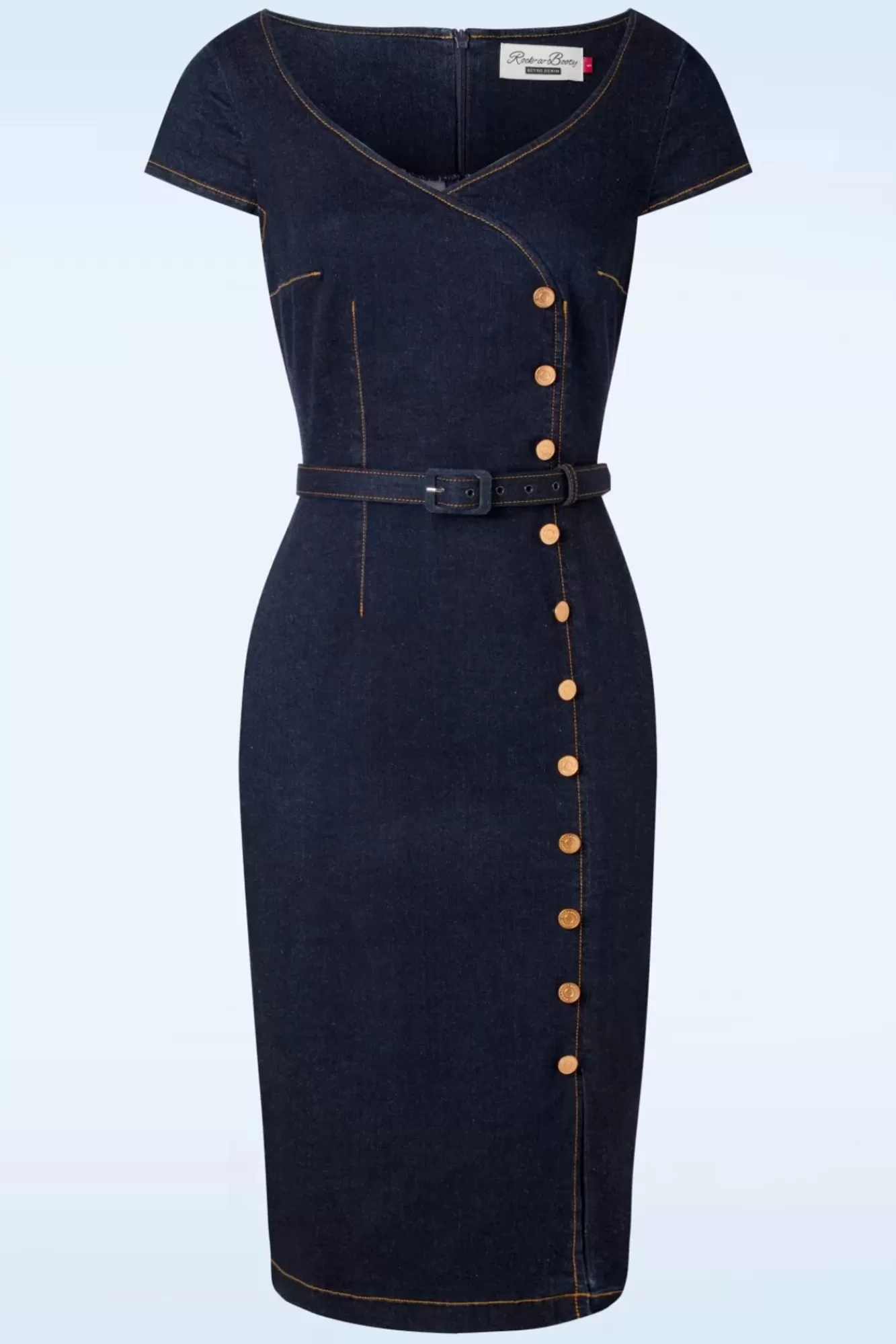 Rock-a-Booty Eliose Pencil Jurk In Blauw | Vrouwen Plus Size Jurken
