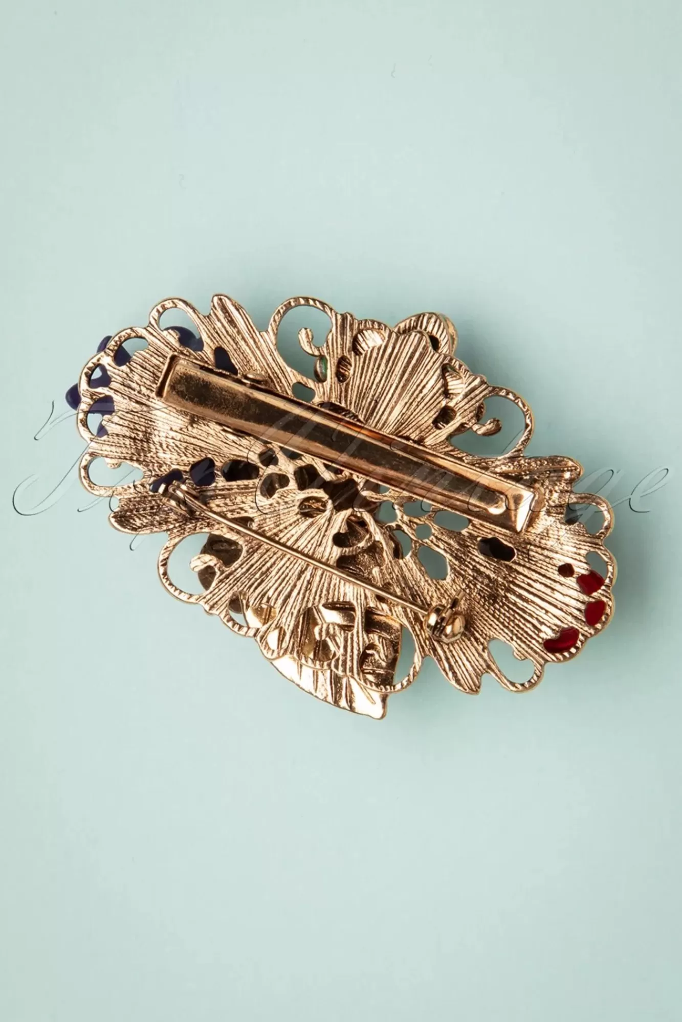 Lovely Freda Flower Cluster Haarclip En Broche In Goud En Multi | Vrouwen Haaraccessoires