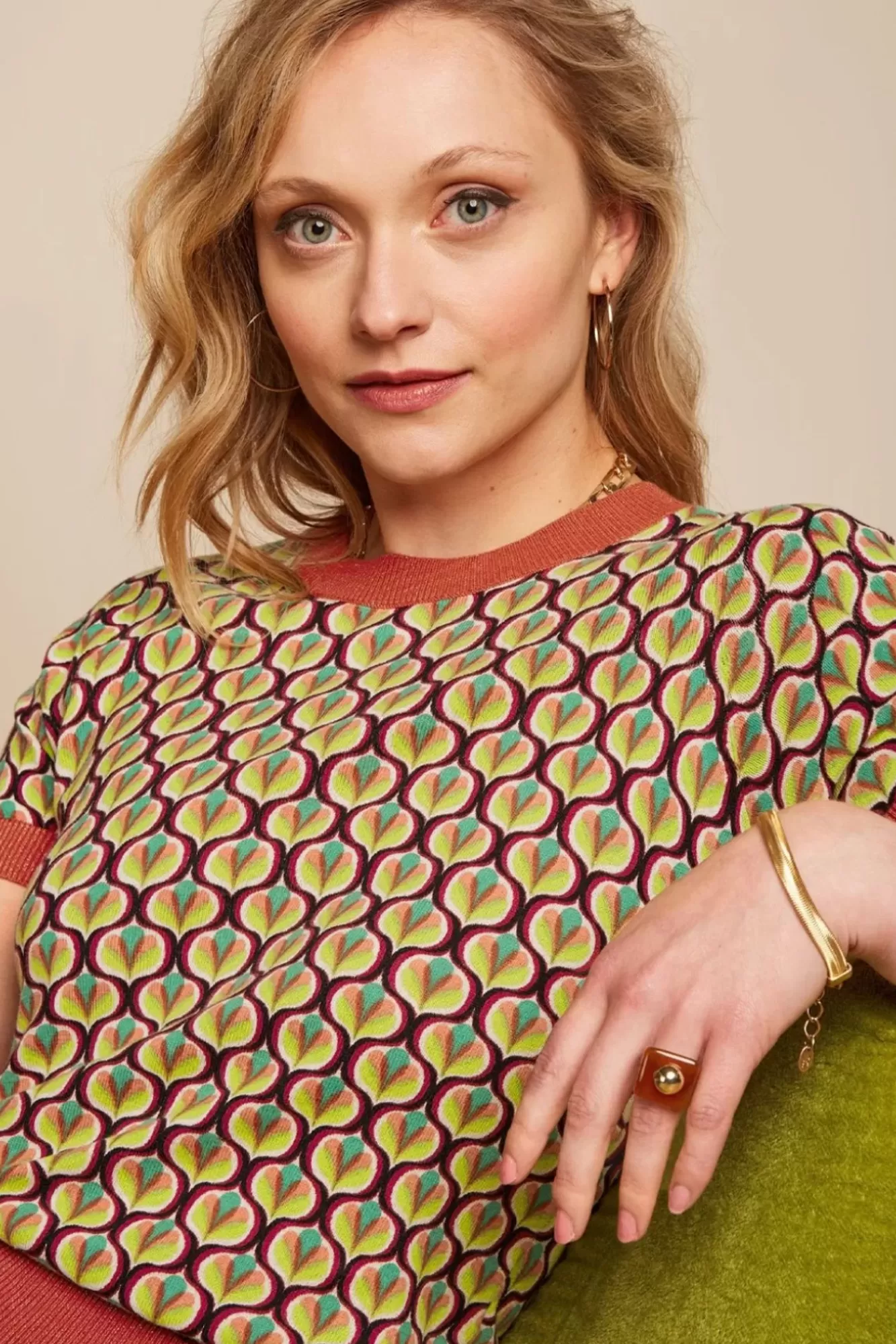 King Louie Gigi Indy Top In Delphinium Groen | Vrouwen Truitjes