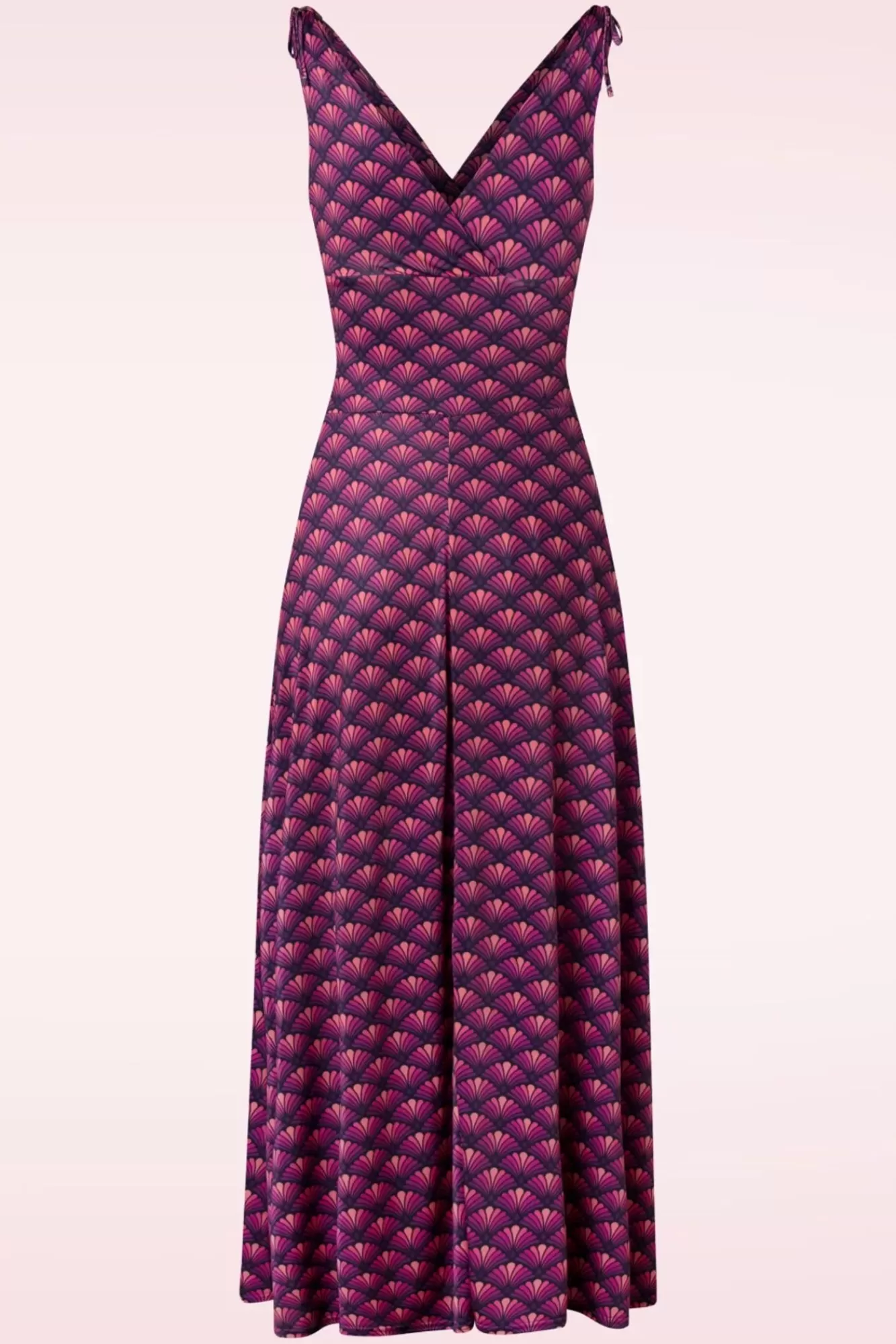 Vintage Chic for Topvintage Grecian Fan Maxi Jurk In Paars | Vrouwen Plus Size Jurken