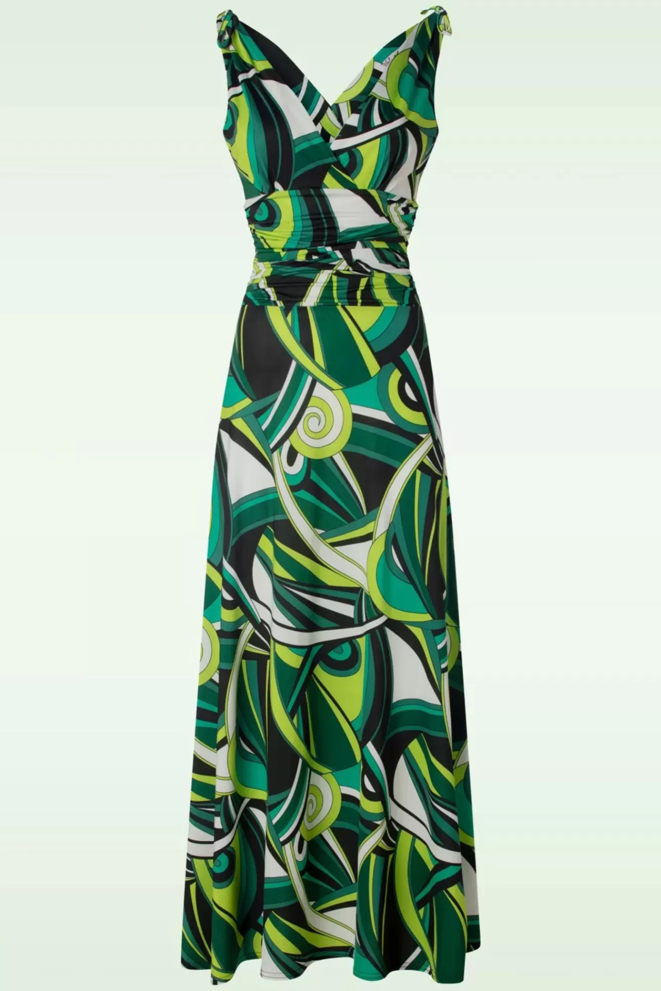 Vintage Chic for Topvintage Grecian Maxi Jurk In Groen | Vrouwen Plus Size Jurken