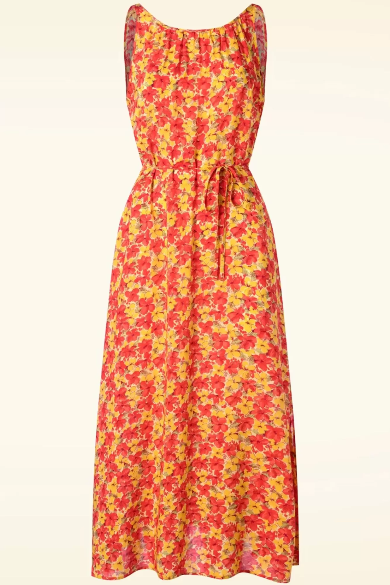 King Louie Hazel Doree Jurk In Fiesta Rood | Vrouwen Plus Size Jurken