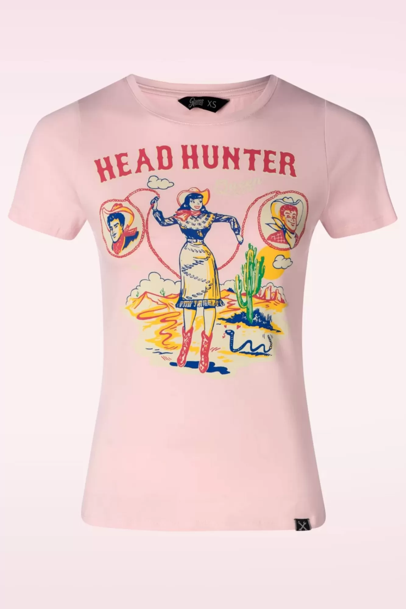 Queen Kerosin Head Hunter T-Shirt In Roze | Vrouwen T-Shirts