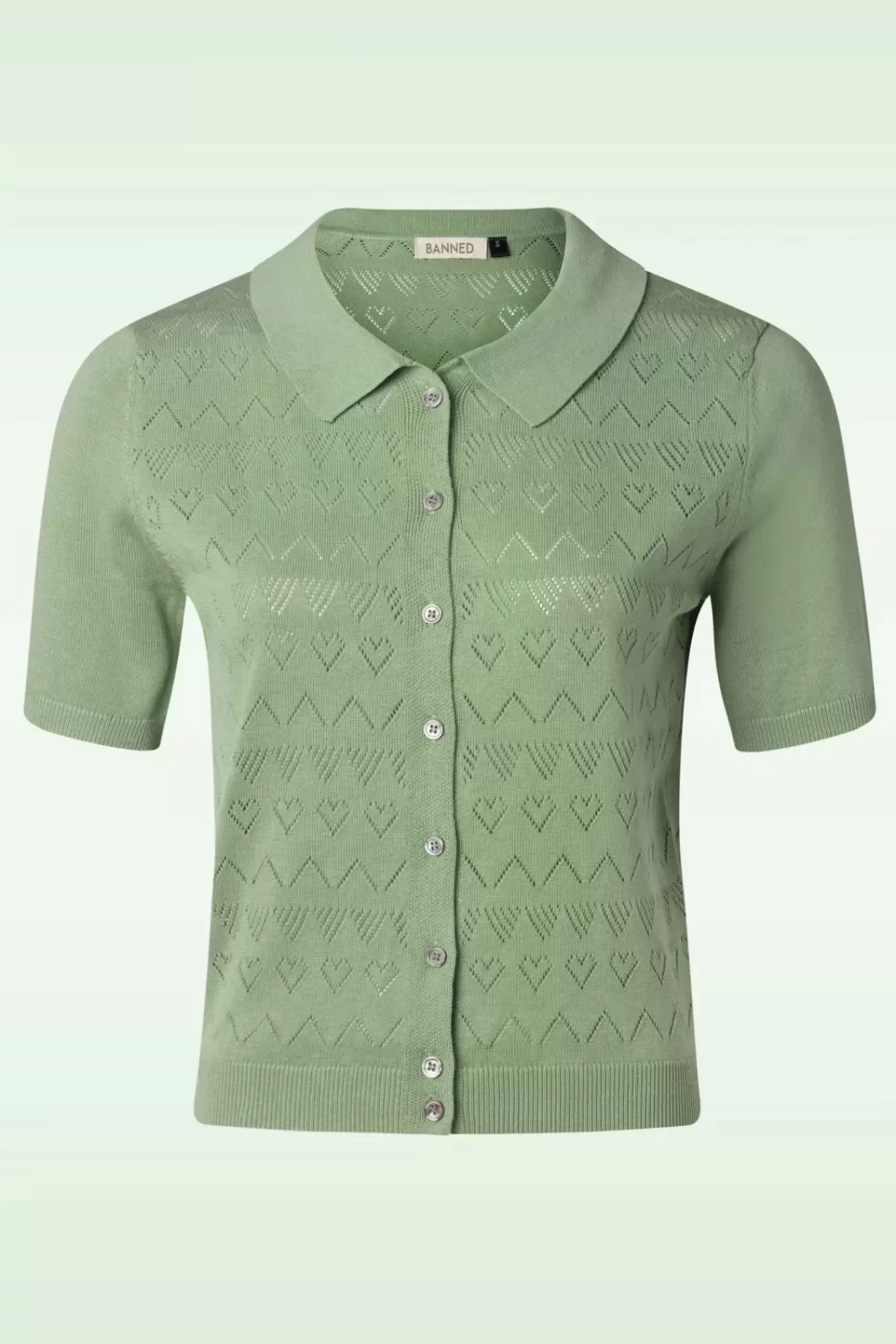 Banned Retro Heart Waves Cardigan In Groen | Vrouwen Vestjes