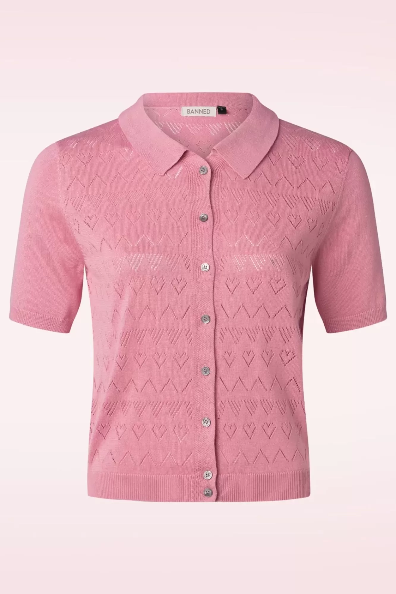Banned Retro Heart Waves Cardigan In Roze | Vrouwen Vestjes