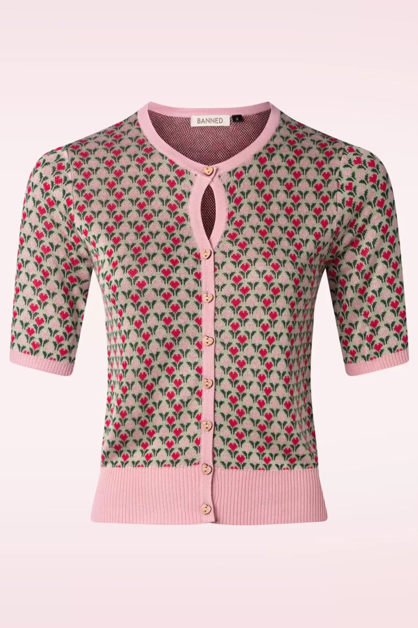 Banned Retro Heart Wonders Cardigan In Saliegroen | Vrouwen Vestjes