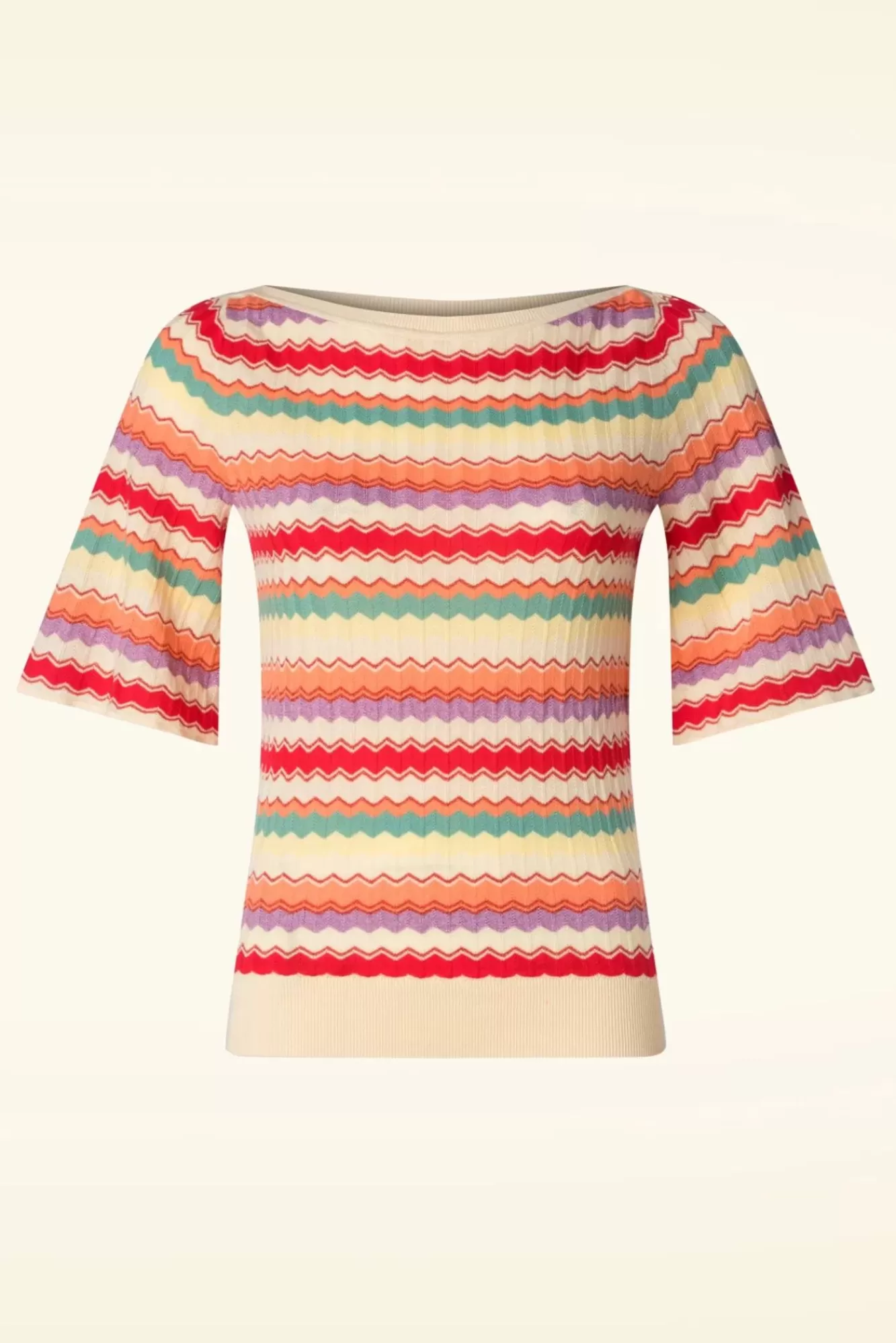 King Louie Ivy Hadley Wide Top In Creme | Vrouwen Truitjes