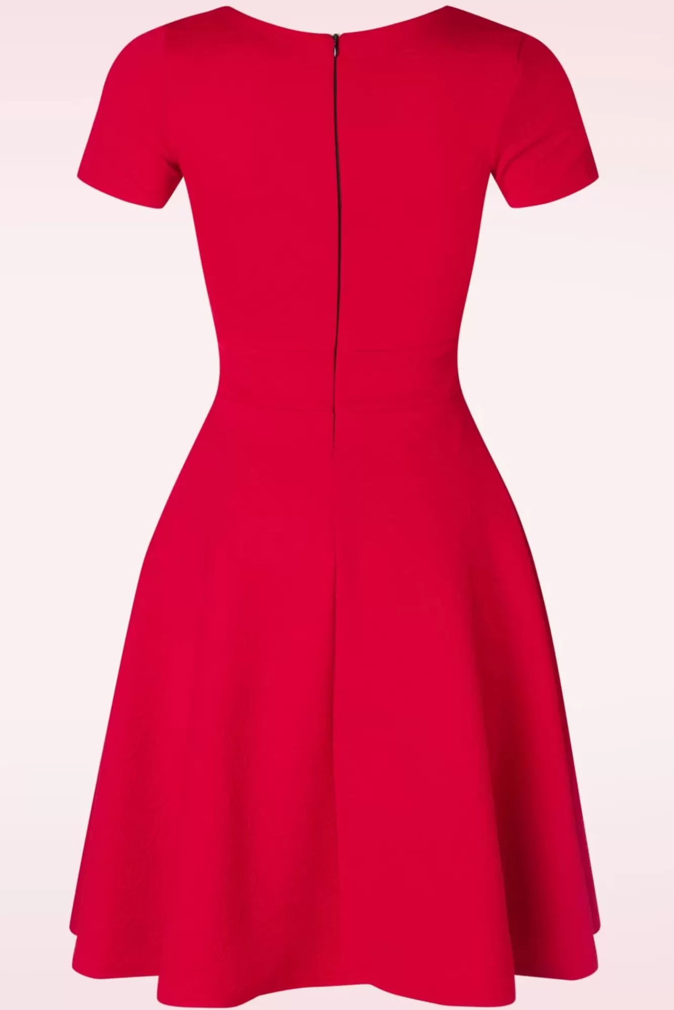 Vintage Chic for Topvintage Jenna Jacquard Jurk In Rood | Vrouwen Plus Size Jurken