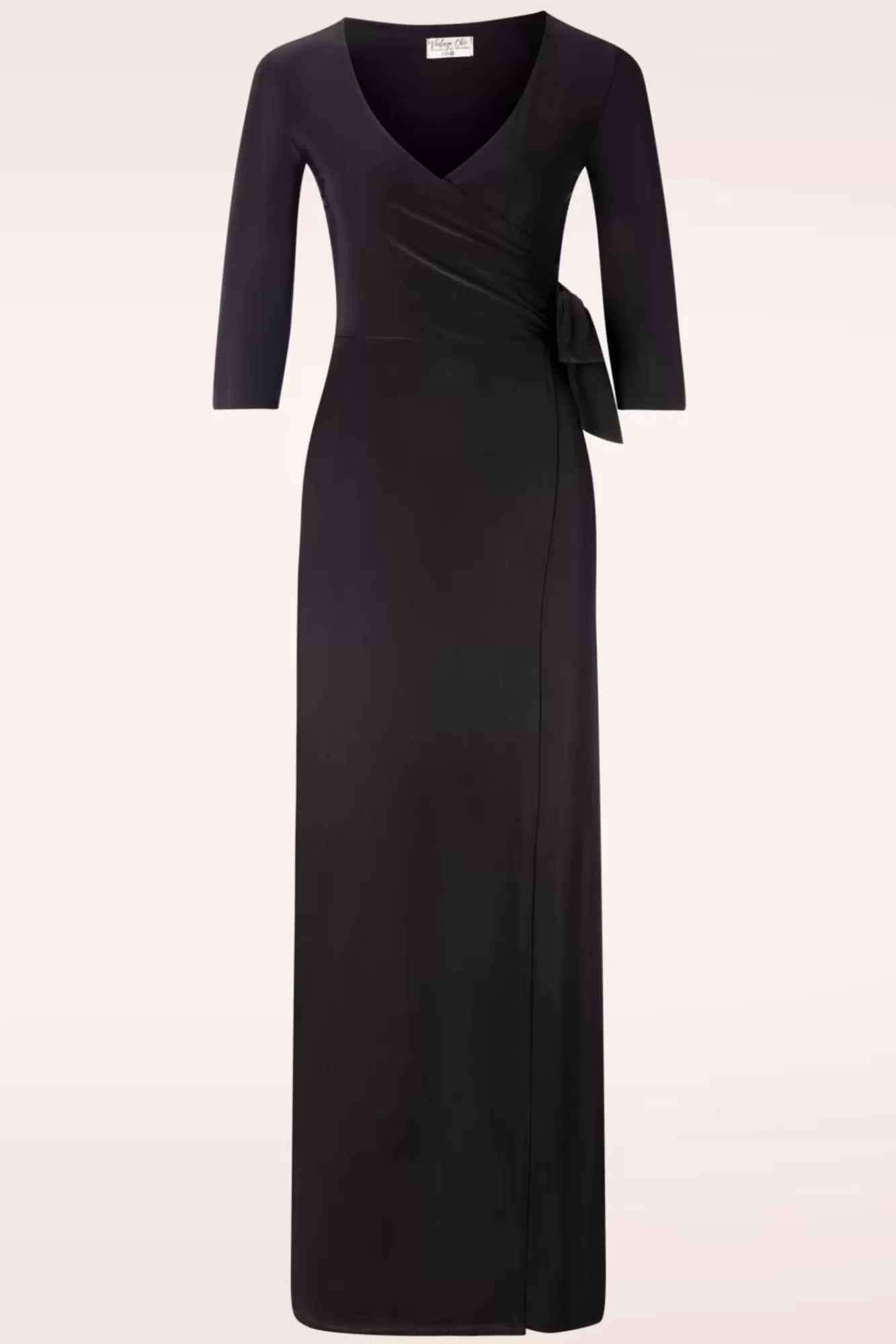 Vintage Chic for Topvintage Katy Maxi Jurk In Zwart | Vrouwen Plus Size Jurken