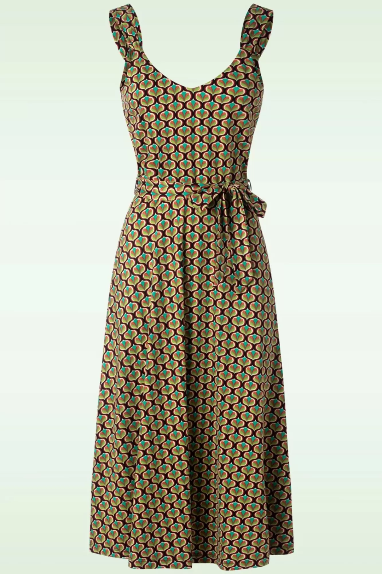 King Louie Lenny Indy Jurk In Delphinium Groen | Vrouwen Plus Size Jurken