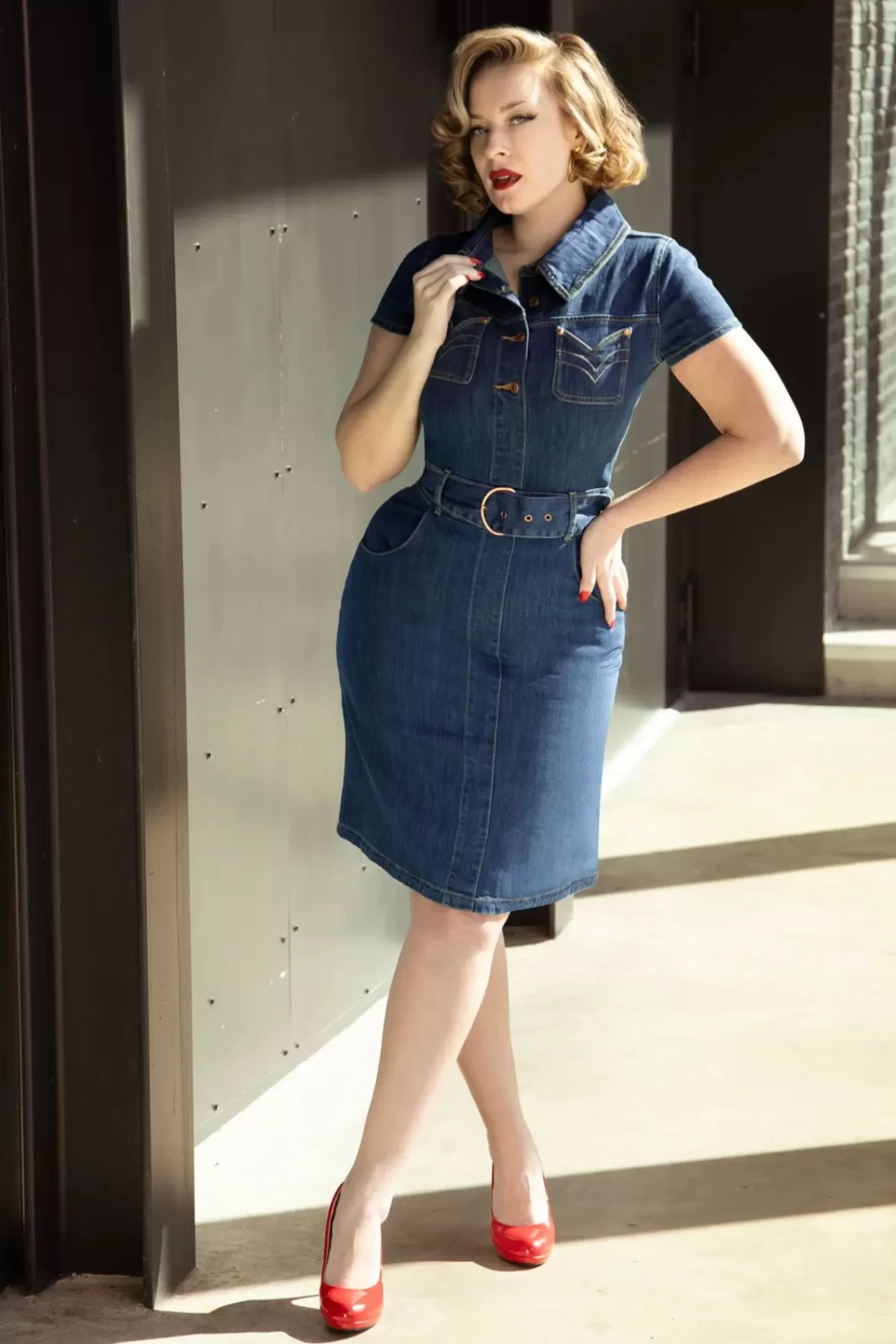 Rock-a-Booty Lucielle A-Lijn Jurk In Blauw | Vrouwen Plus Size Jurken