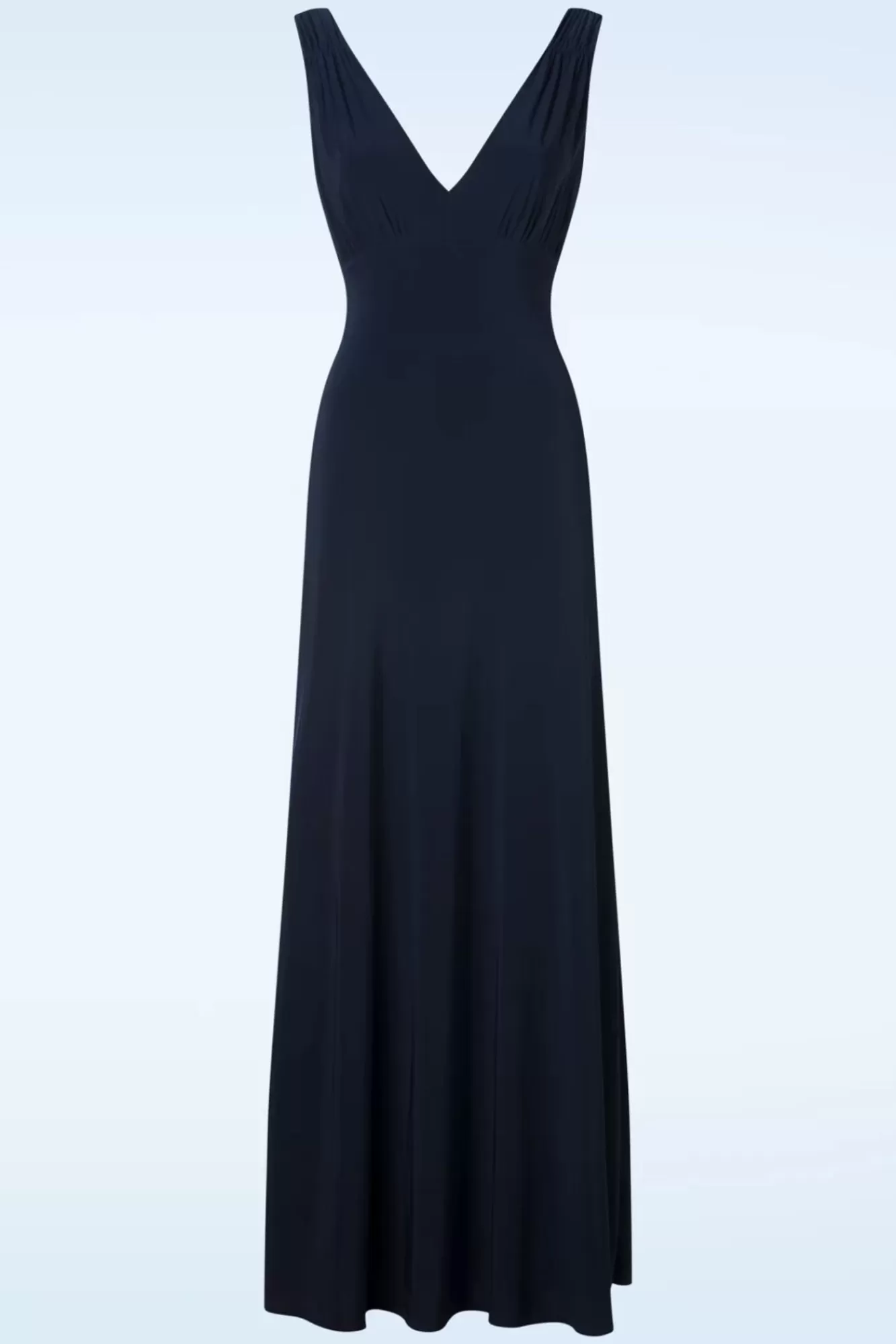 Vintage Chic for Topvintage Macey Maxi Jurk In Marineblauw | Vrouwen Plus Size Jurken