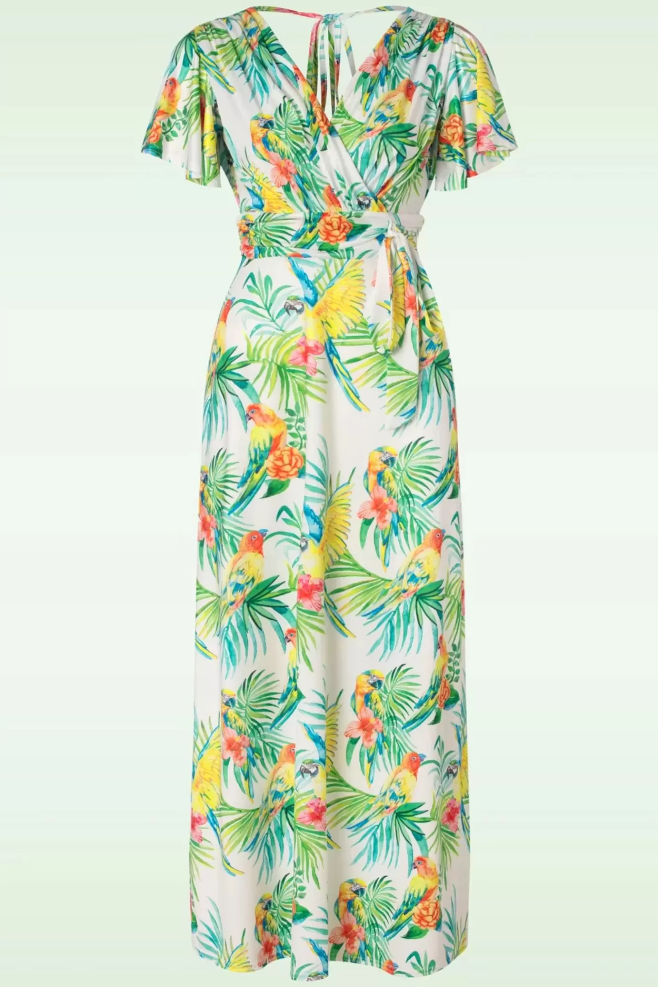 Vintage Chic for Topvintage Malia Tropical Parrot Maxi Jurk In Multi | Vrouwen Plus Size Jurken