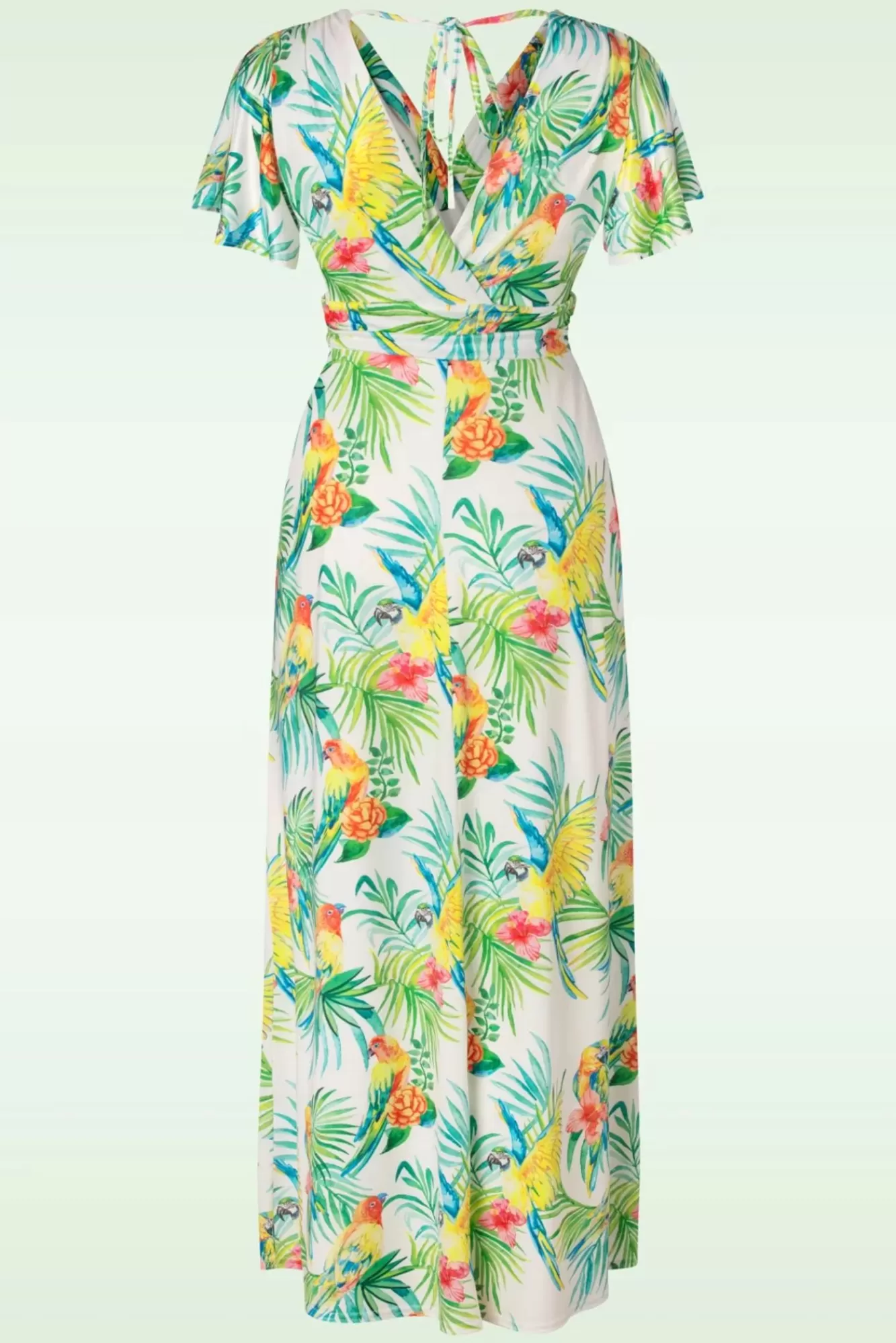 Vintage Chic for Topvintage Malia Tropical Parrot Maxi Jurk In Multi | Vrouwen Plus Size Jurken
