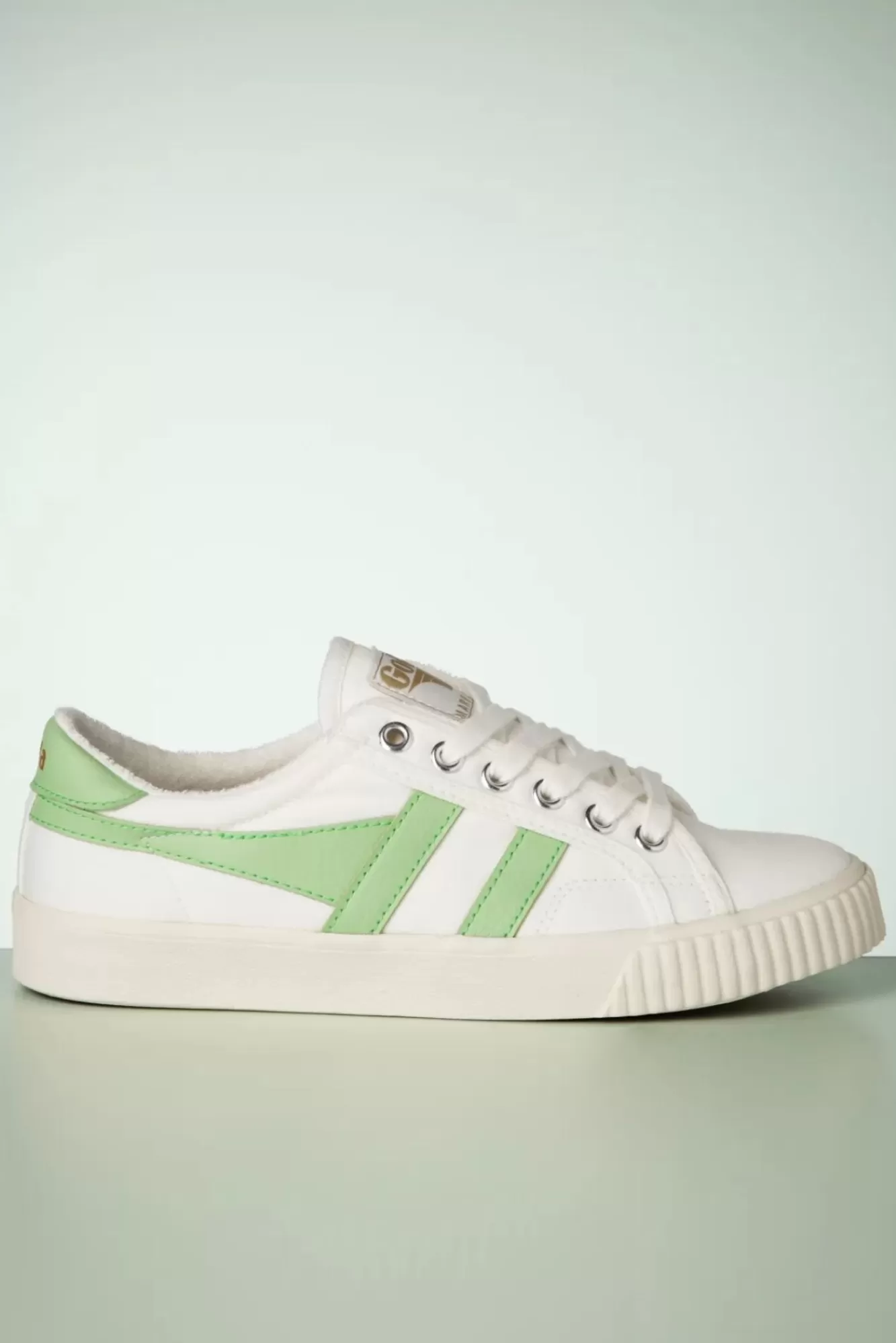 Gola Mark Cox Tennis Sneakers In Gebroken Wit En Patina Groen | Vrouwen Sneakers