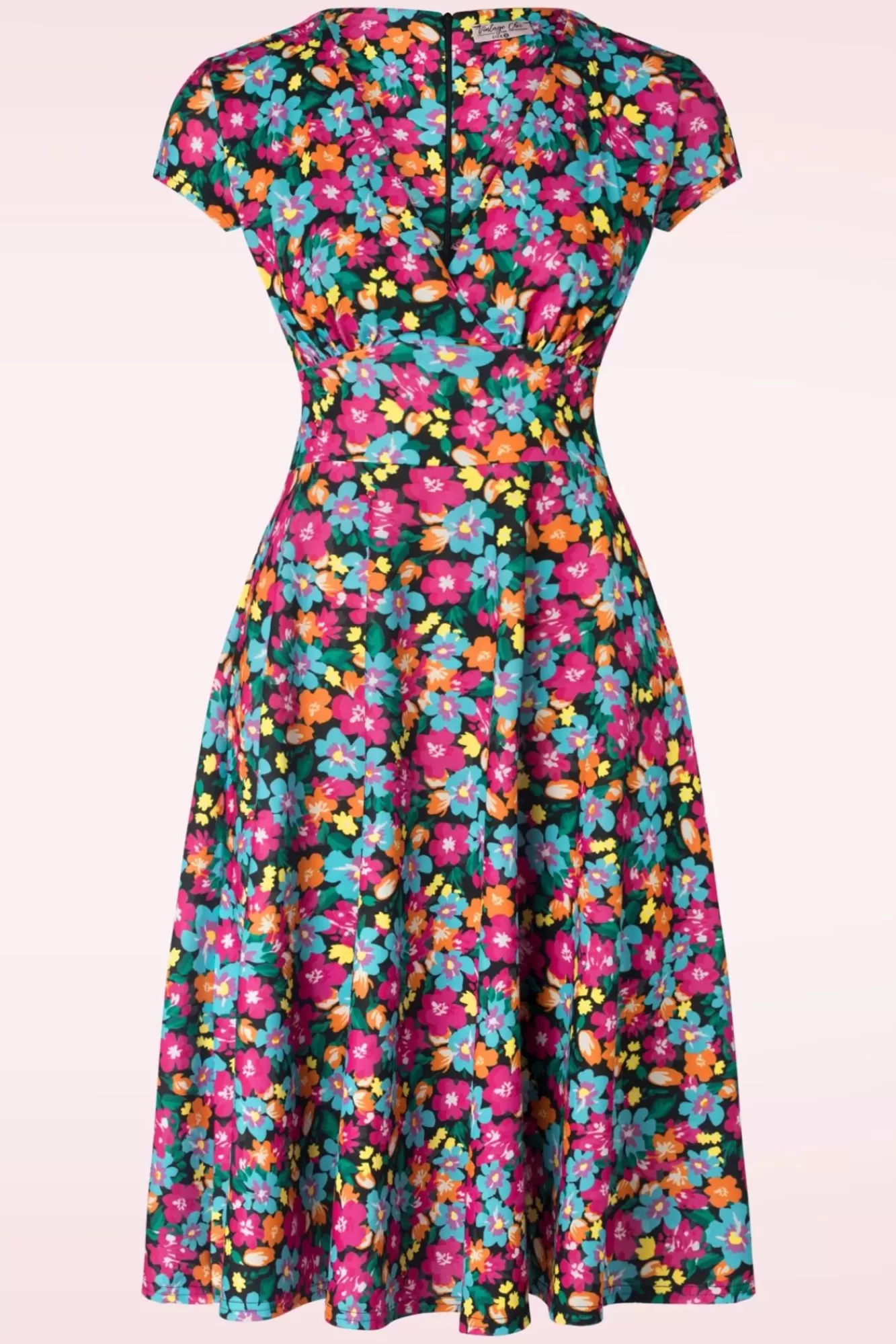 Vintage Chic for Topvintage Miley Floral Swing Jurk In Multi | Vrouwen Plus Size Jurken
