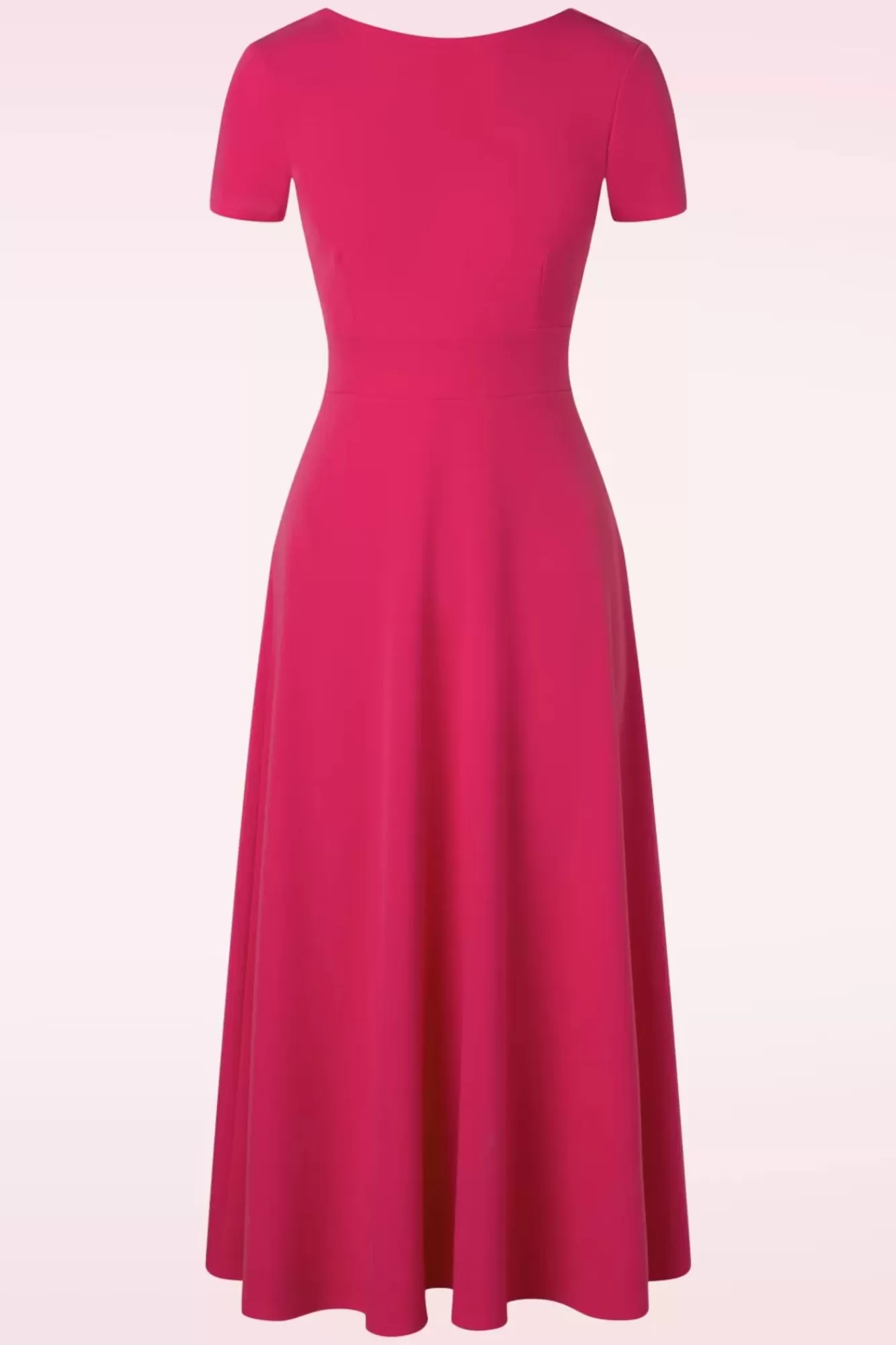 Vintage Chic for Topvintage Mindy Maxi-Jurk In Felroze | Vrouwen Plus Size Jurken