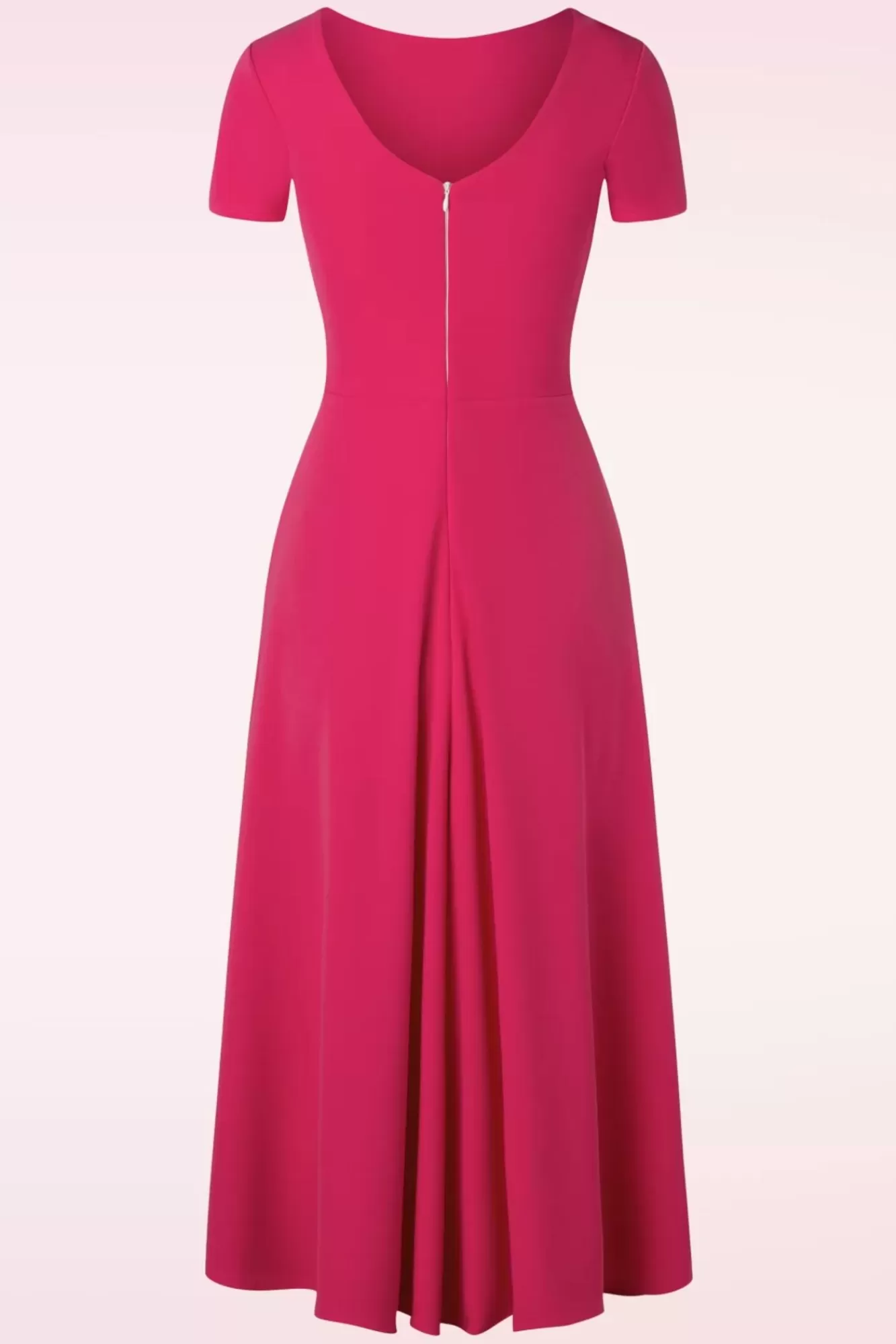 Vintage Chic for Topvintage Mindy Maxi-Jurk In Felroze | Vrouwen Plus Size Jurken