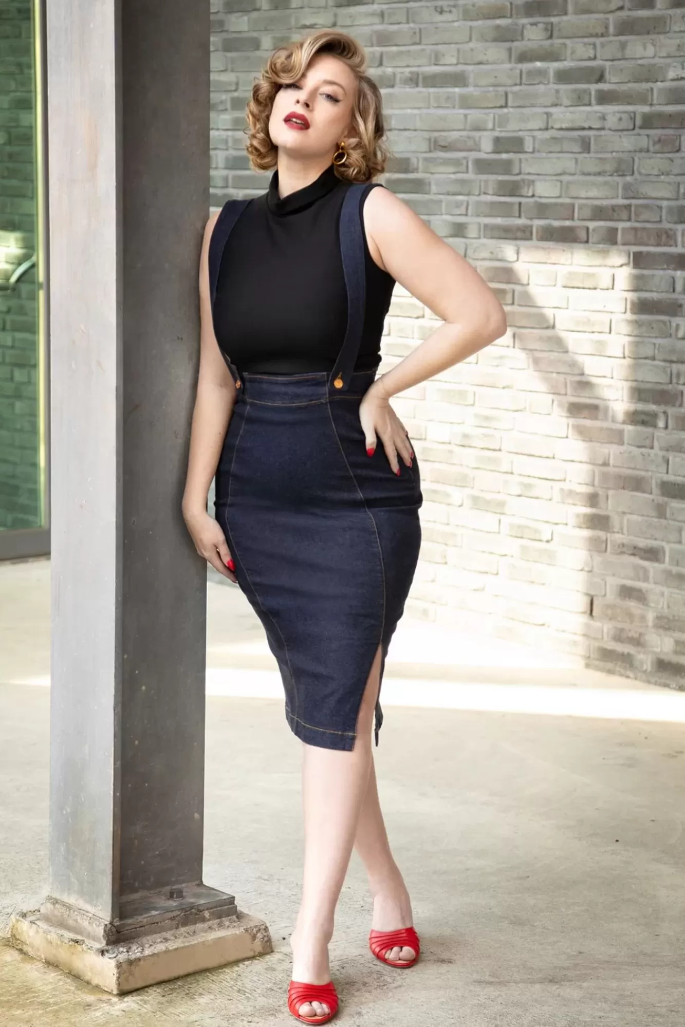 Rock-a-Booty Mona Lee Pencil Rok In Classic Denim | Vrouwen Rokken