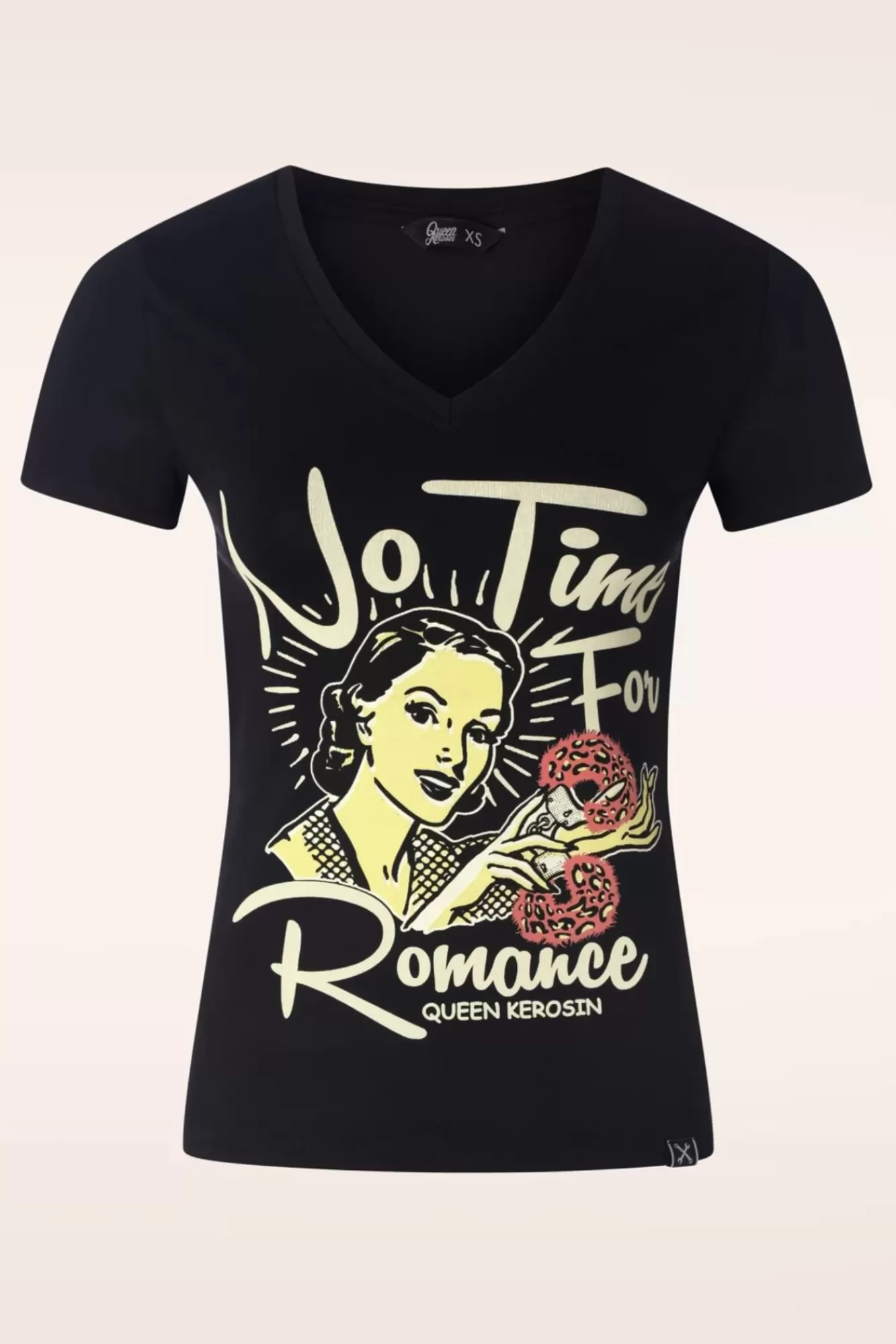 Queen Kerosin No Time T-Shirt In Zwart | Vrouwen T-Shirts