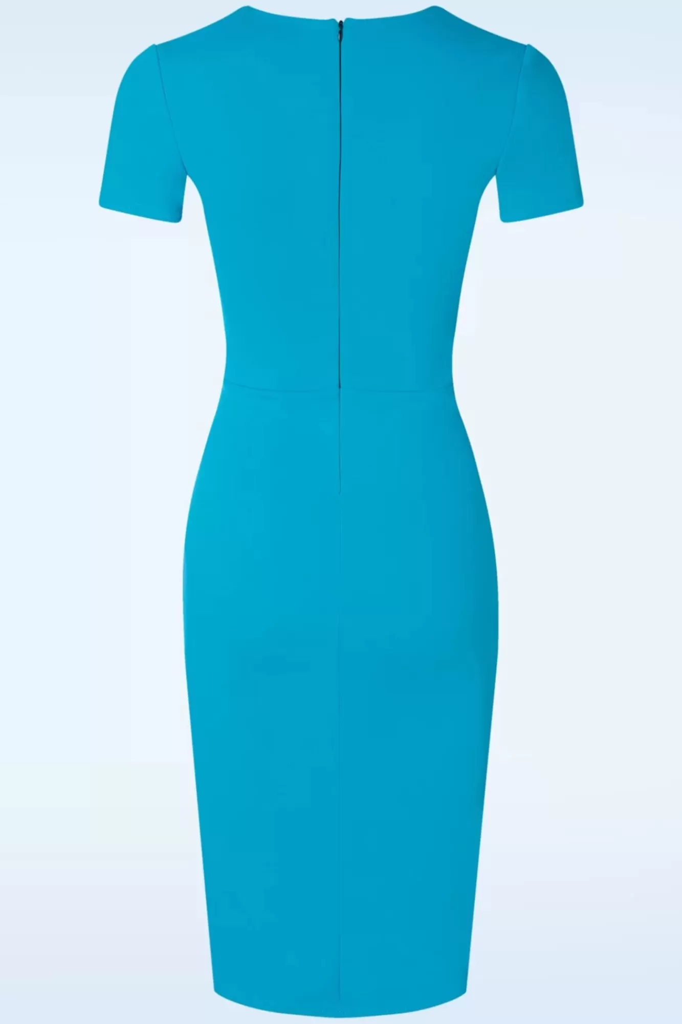 Vintage Chic for Topvintage Rachel Pencil Jurk In Aqua Blauw | Vrouwen Plus Size Jurken