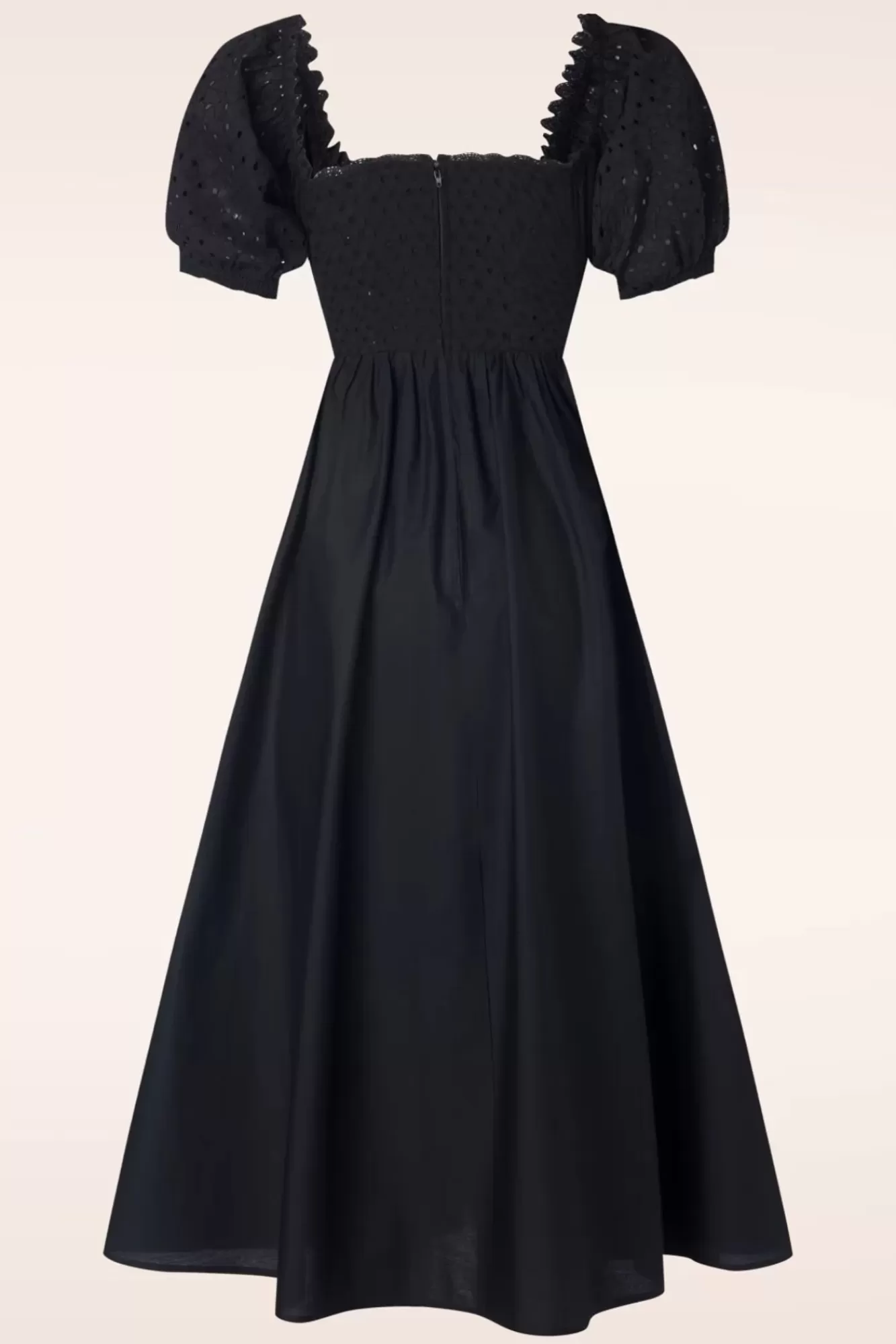 Timeless River Embroidery Swing Jurk In Zwart | Vrouwen Plus Size Jurken