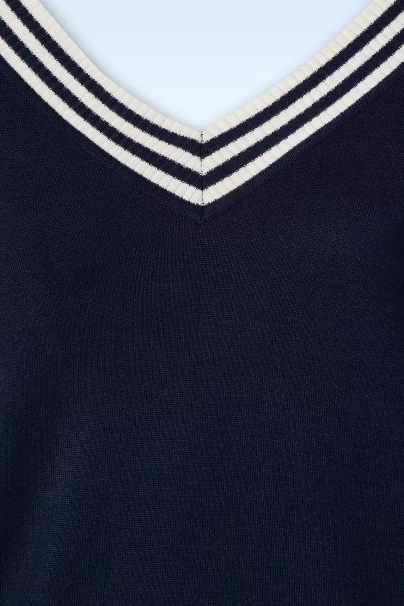 Vixen Sally Top Met Korte Mouwen En Gestreepte Halslijn In Marineblauw | Vrouwen Truitjes