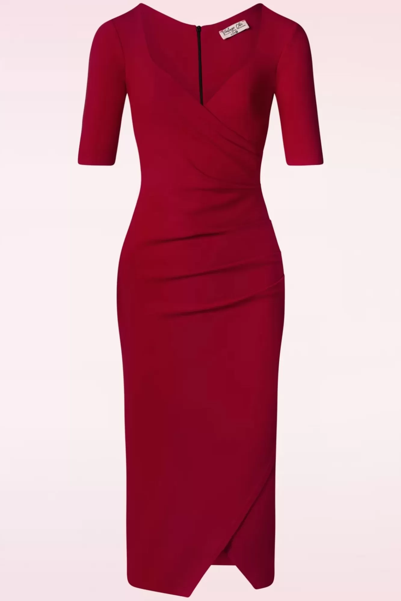 Vintage Chic for Topvintage Selene Koker Jurk In Dieprood | Vrouwen Plus Size Jurken