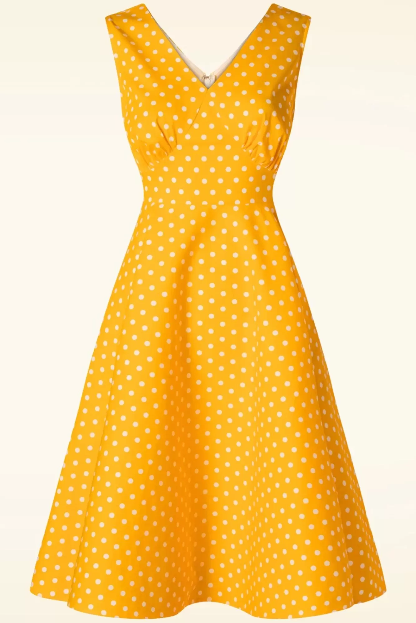 Banned Retro Summer Spot Swing Jurk In Geel | Vrouwen Plus Size Jurken