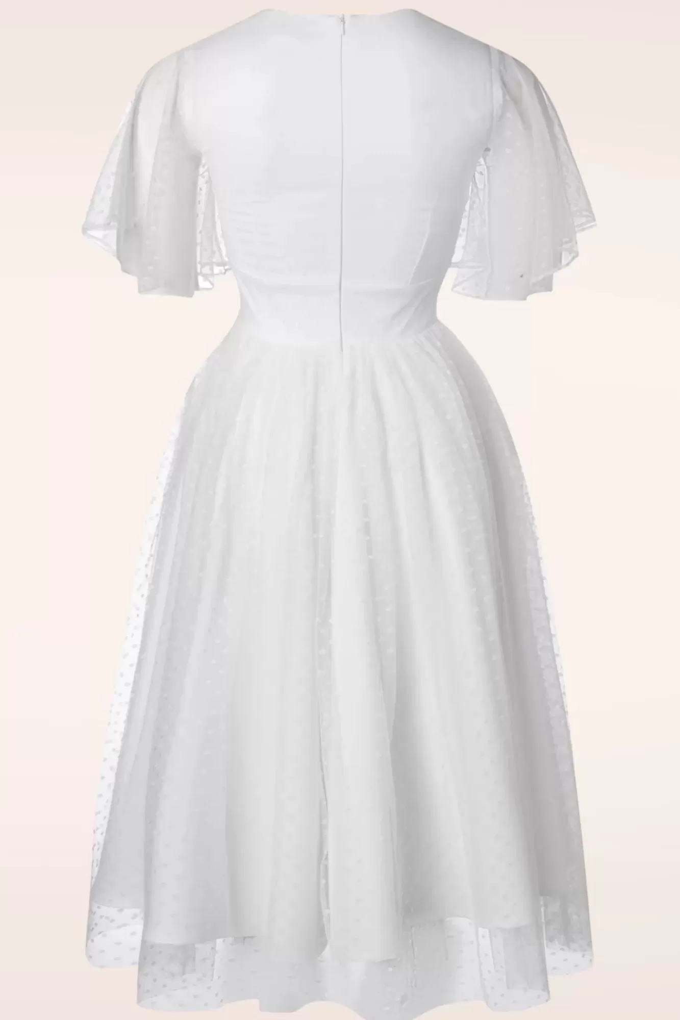 Topvintage Boutique Collection Topvintage Exclusive ~ Holly Bridal Swing Jurk In Wit | Vrouwen Swing Jurken