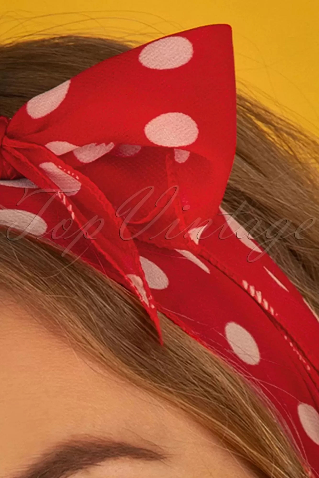 ZaZoo Vintage Retro Polka Dot Haarsjaal In Rood | Vrouwen Haaraccessoires