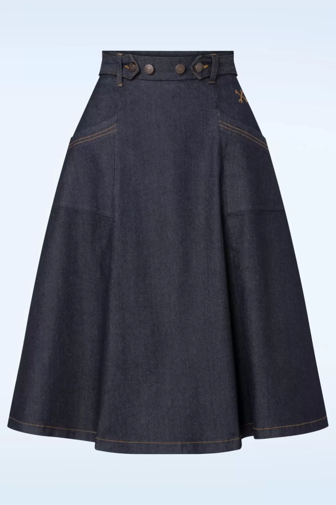 Queen Kerosin Workwear Spijkerrok In Donkerblauw | Vrouwen Rokken
